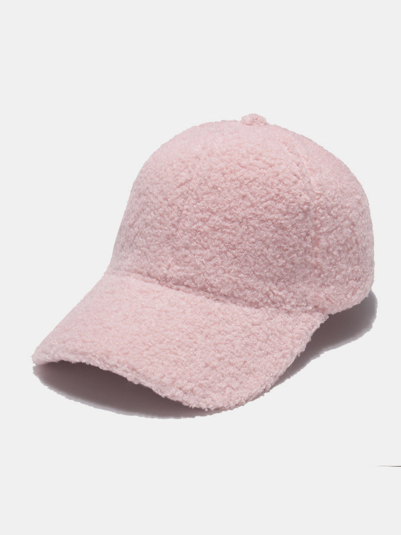 Sherpa Solid Color Baseball Cap - Pink / One Size
