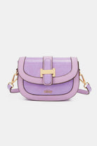 Small Croc Embossed Crossbody Bag - Lavender / One Size