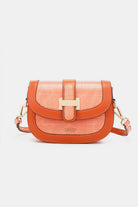 Small Croc Embossed Crossbody Bag - Orange / One Size