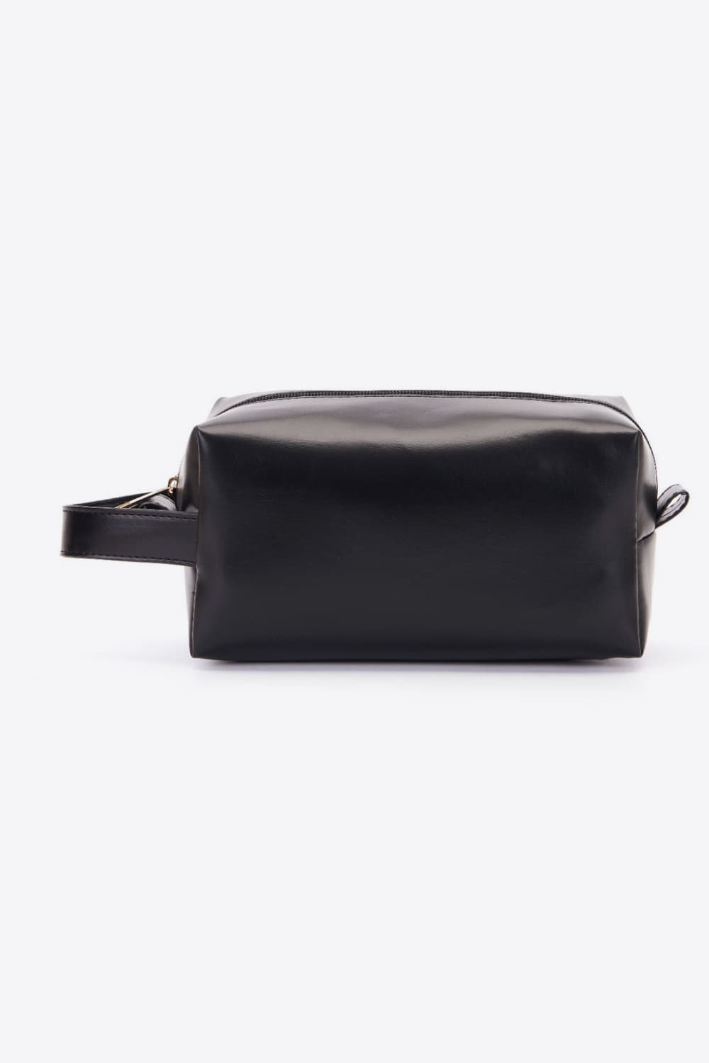 Small Leather Makeup Bag - Black / One Size