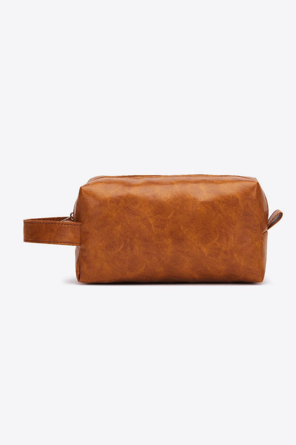 Small Leather Makeup Bag - Caramel / One Size