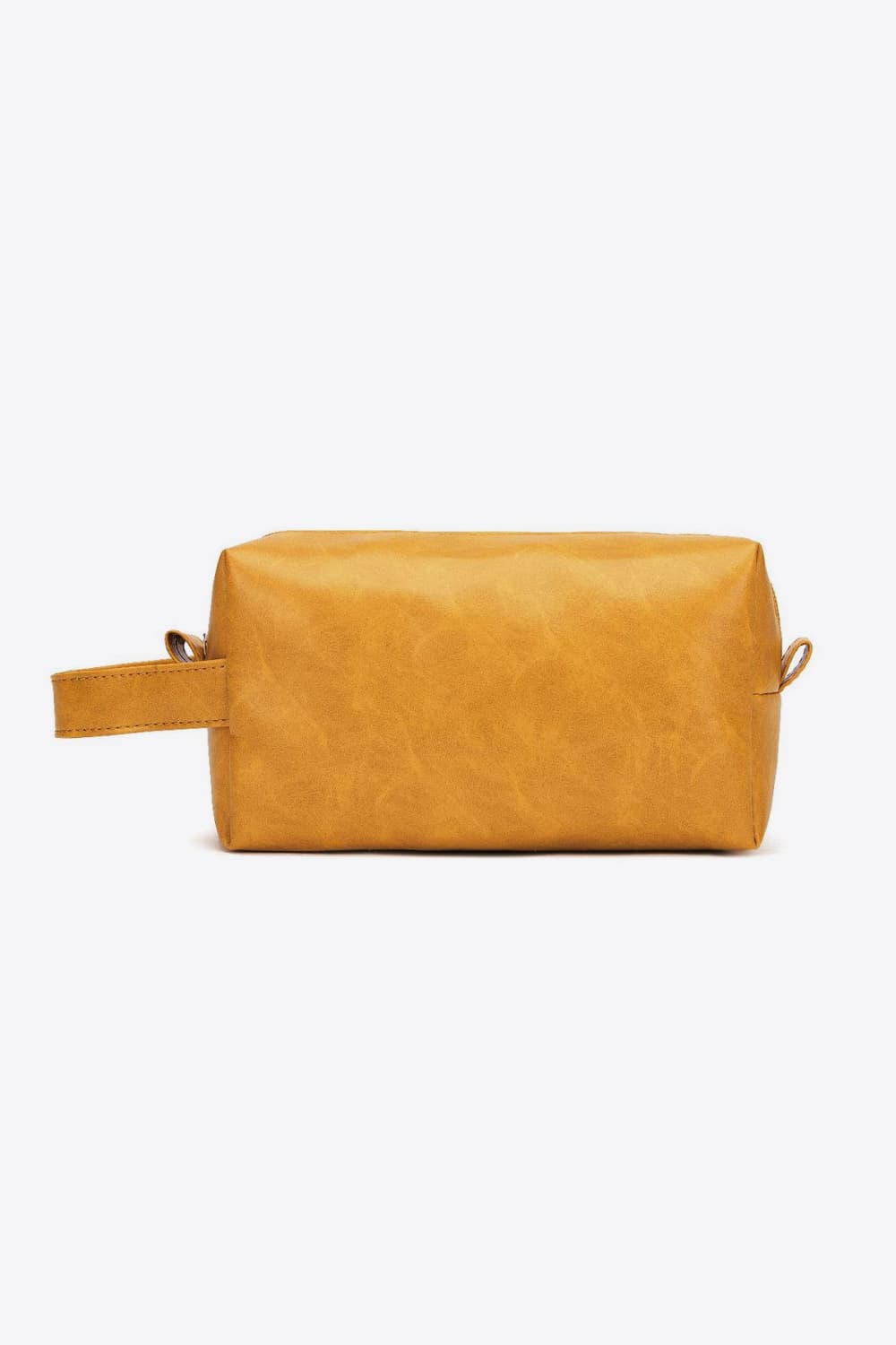 Small Leather Makeup Bag - Gold / One Size