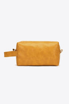 Small Leather Makeup Bag - Gold / One Size