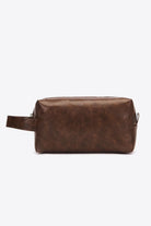 Small Leather Makeup Bag - Mocha / One Size