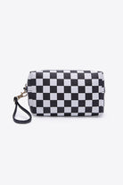 Small Leather Makeup Bag - Plaid / One Size