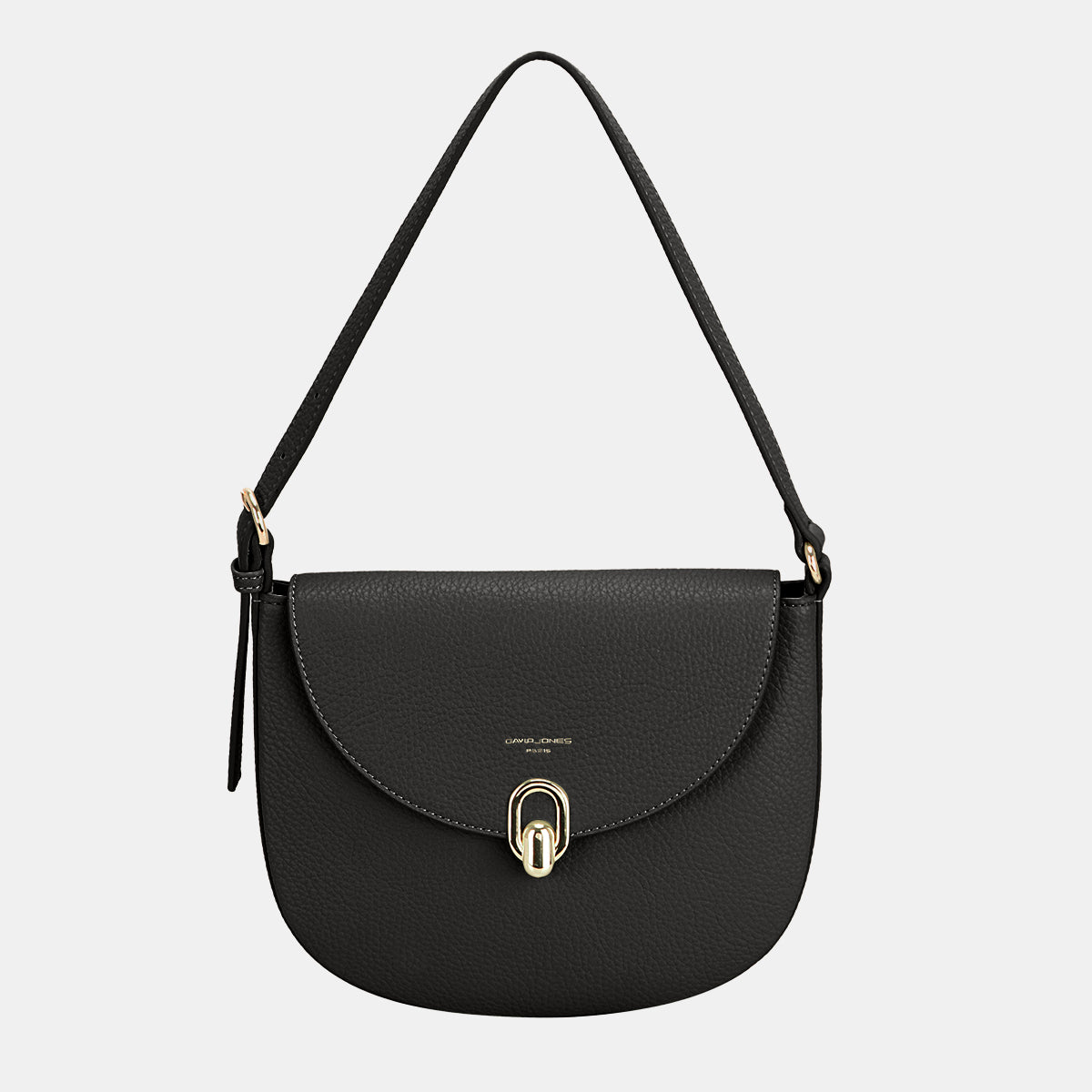 Small Metal Buckle Shoulder Bag - Black / One Size