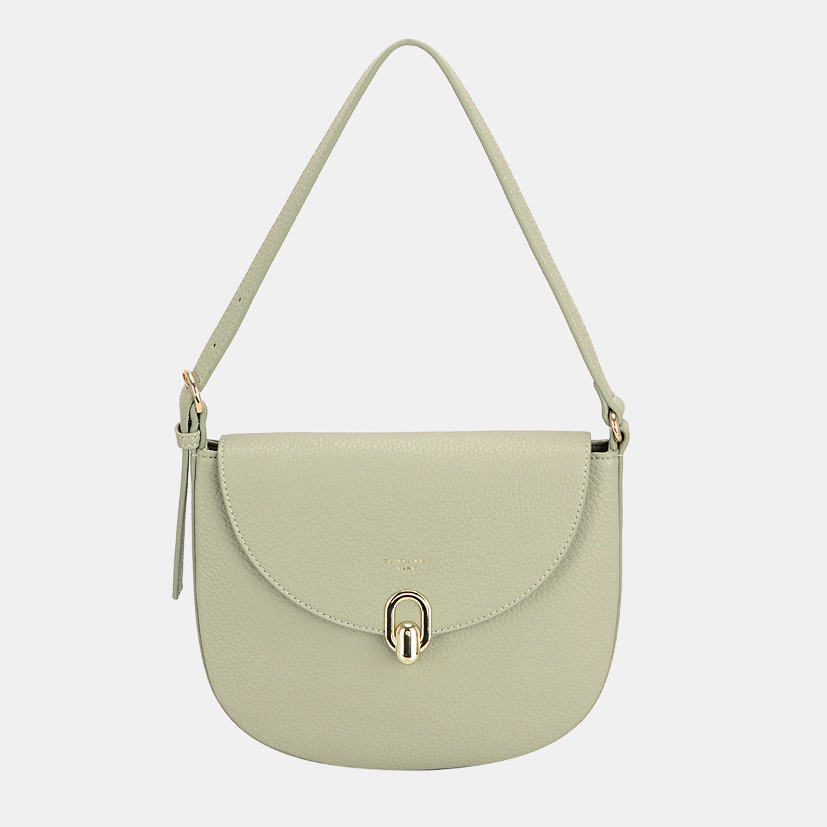 Small Metal Buckle Shoulder Bag - Greyish Green / One Size