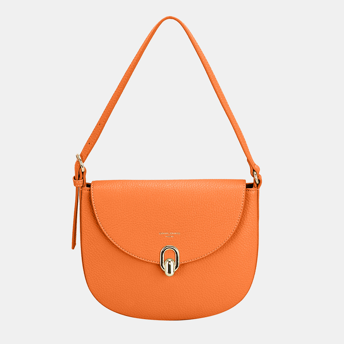 Small Metal Buckle Shoulder Bag - Orange / One Size