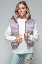 Snobbish Fine Fur Lining Quilted Vest - Dark Rose / S