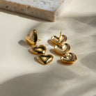 Solid 3 Heart Earrings