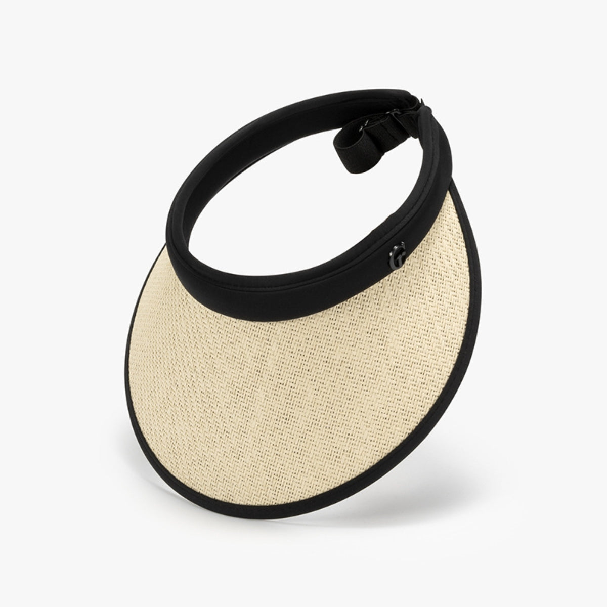 Solid Adjustable Weave Visor - Cream / One Size