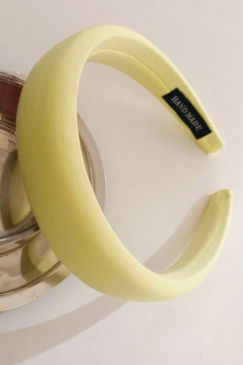 Solid Polyester Wide Headband - Light Yellow / One Size