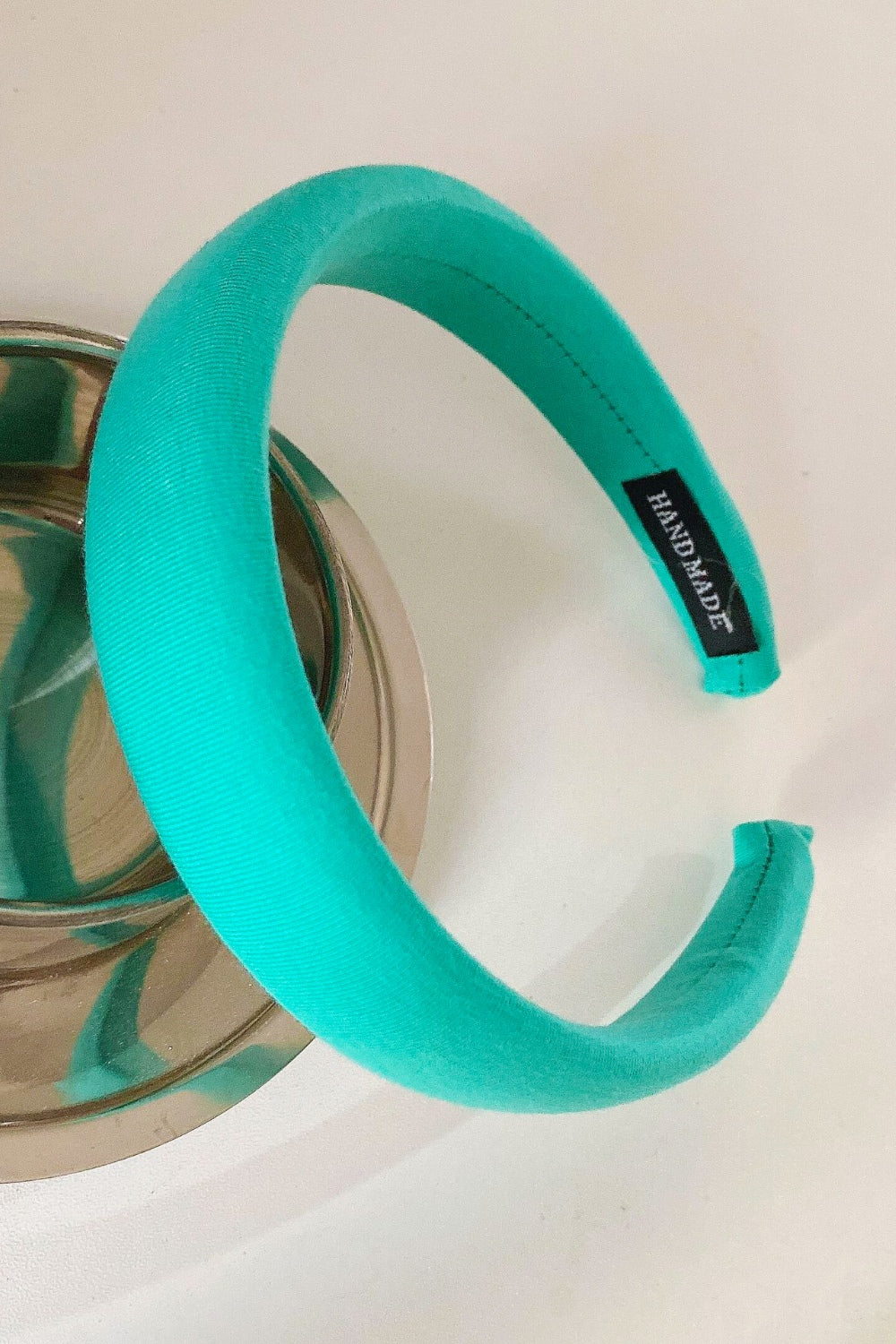 Solid Polyester Wide Headband - Turquoise / One Size