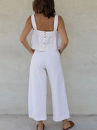 Square Neck Wide Strap Top and Pants Set