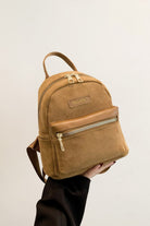 Suede Adjustable Strap Backpack Bag - Caramel / One Size