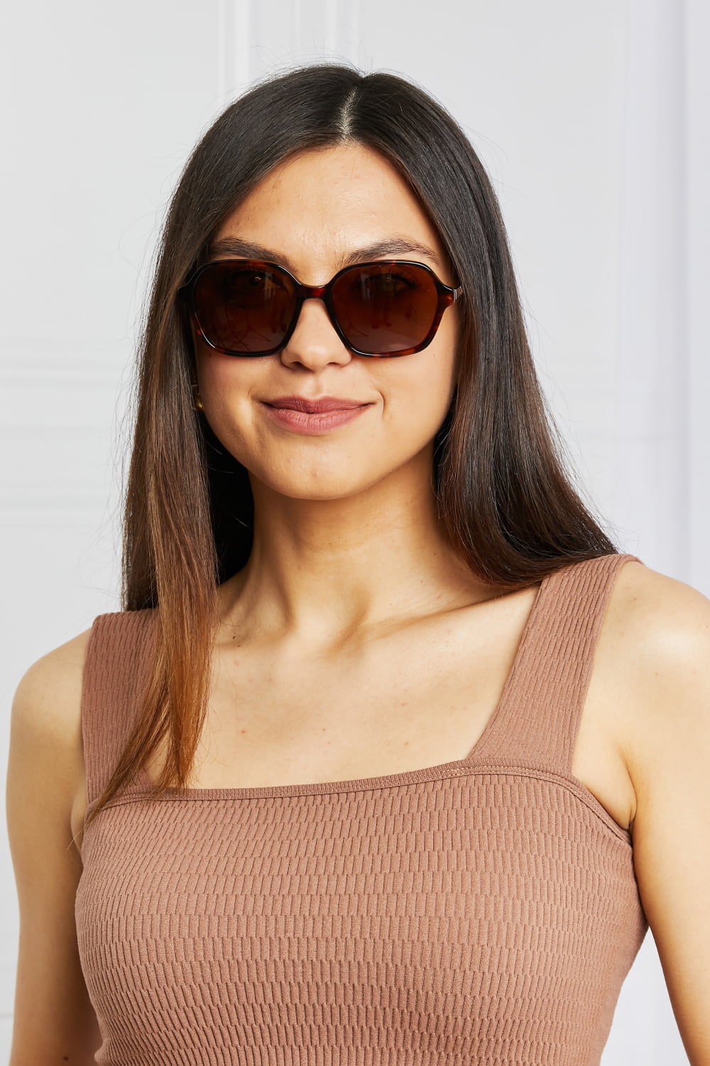 TAC Polarization Lens Full Rim Sunglasses - Brown / One Size