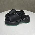 Thick Leather Platform Sandals w Cushion