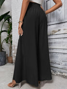 Tied High Waist Wide Leg Pants - Black / S