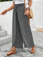 Tied Printed Wide Leg Pants