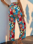 Tied Printed Wide Leg Pants