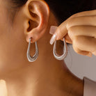 Titanium Steel U Shape Earrings - Silver / One Size