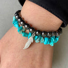 Turquoise Alloy Bracelet - Style A / One Size