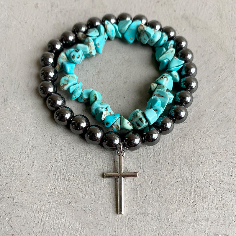 Turquoise Alloy Bracelet - Style B / One Size