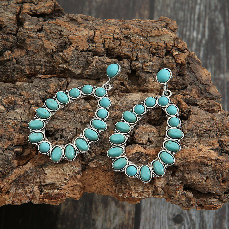 Turquoise Loop Earrings - Teal / One Size