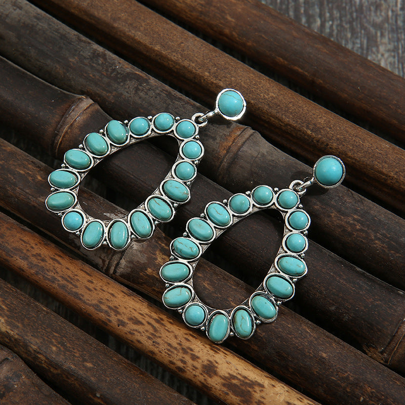 Turquoise Loop Earrings - Teal / One Size