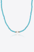 Turquoise & Pearl Necklace - Sky Blue / One Size