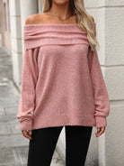 Turtleneck Long Sleeve Sweater - Dusty Pink / S