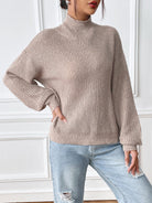 Turtleneck Long Sleeve Sweater - Mocha / S