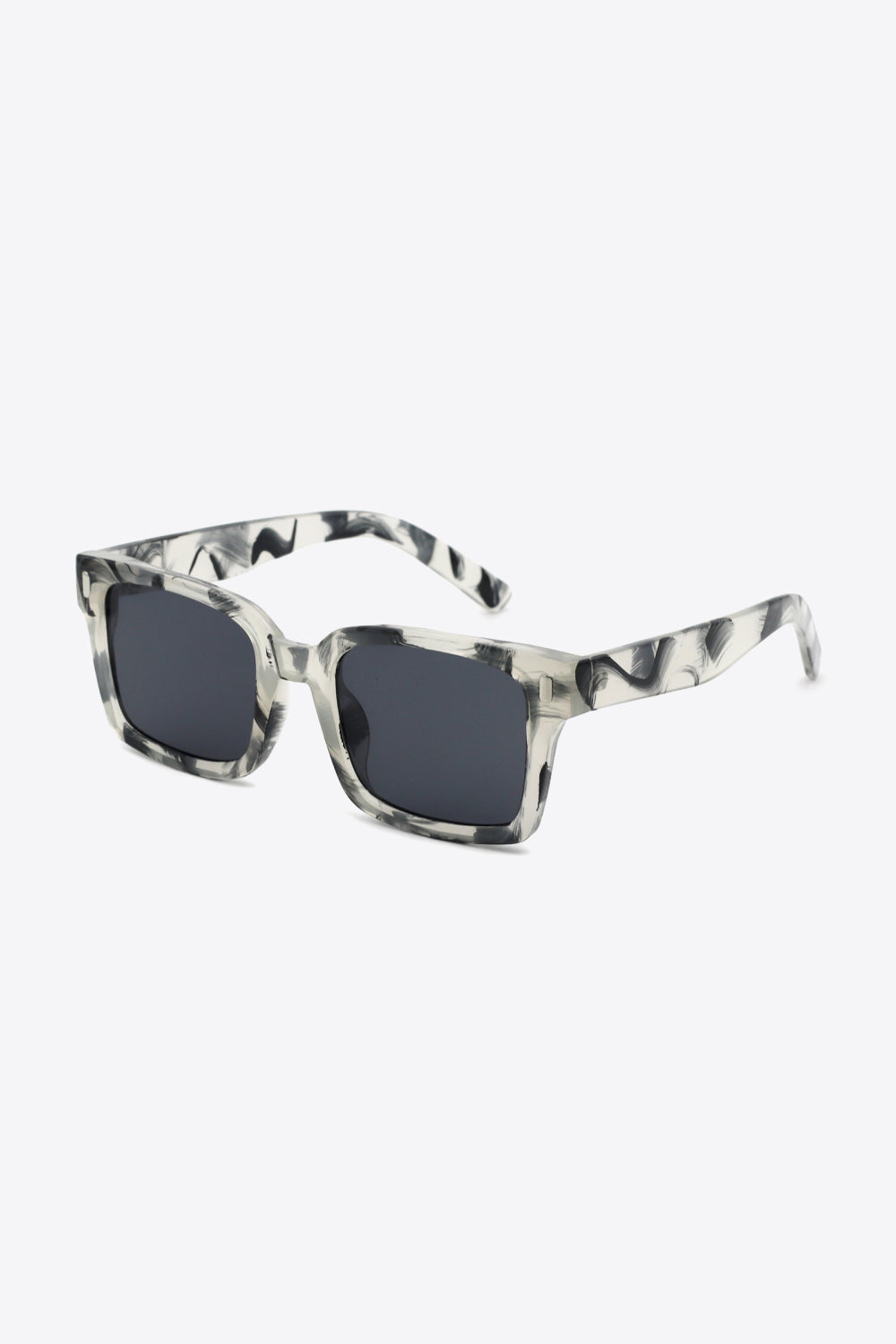 UV400 Polycarbonate Square Sunglasses - Black / One Size