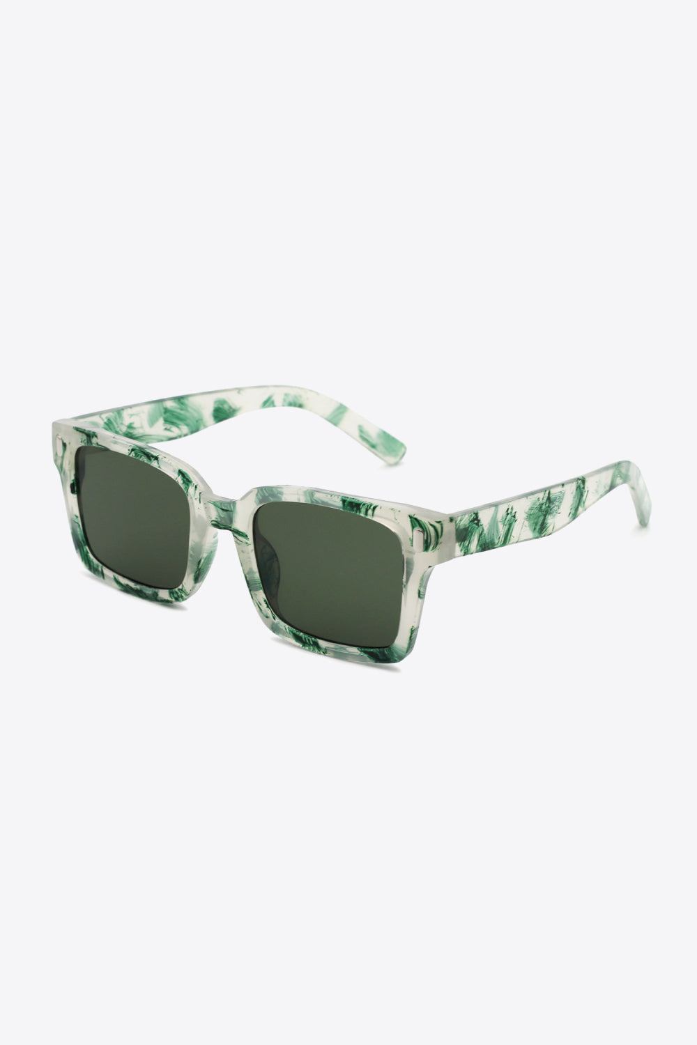 UV400 Polycarbonate Square Sunglasses - Forest / One Size