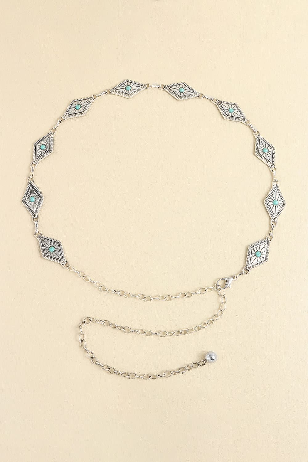 Vintage Turquoise Alloy Belt - Style E / One Size