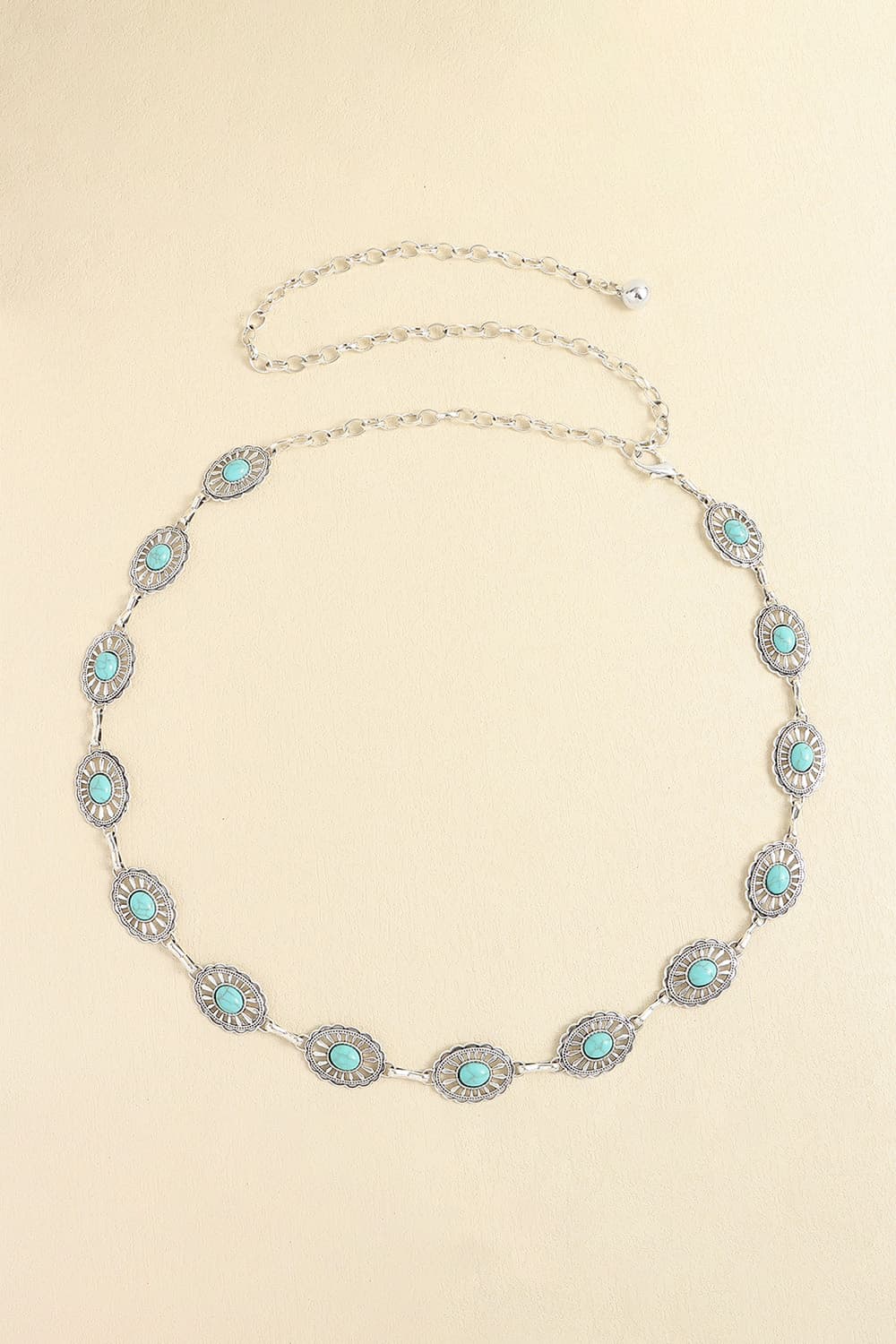 Vintage Turquoise Alloy Belt - Style G / One Size