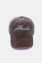 Washed ATLANTA Embroidered Baseball Cap - Atlanta Brown / One Size