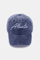 Washed ATLANTA Embroidered Baseball Cap - Atlanta Navy / One Size