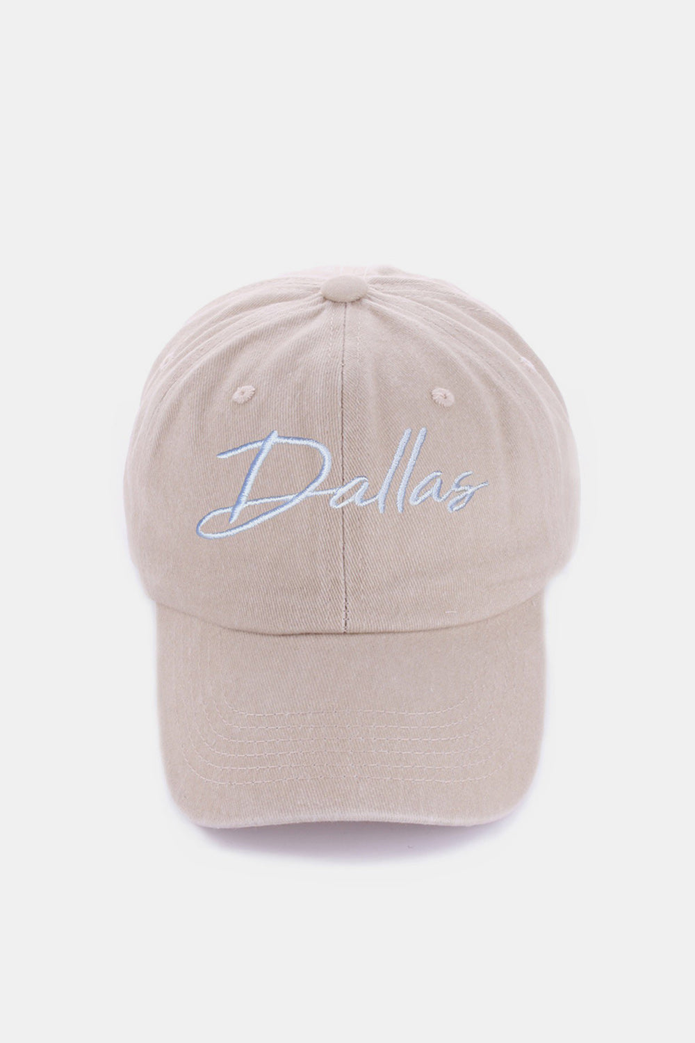 Washed DALLAS Embroidered Baseball Cap - Dallas Ash Mocha / One Size