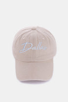 Washed DALLAS Embroidered Baseball Cap - Dallas Ash Mocha / One Size