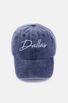 Washed DALLAS Embroidered Baseball Cap - Dallas Navy / One Size