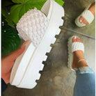 Weave Toe Platform Sandals - White / 35(US4)