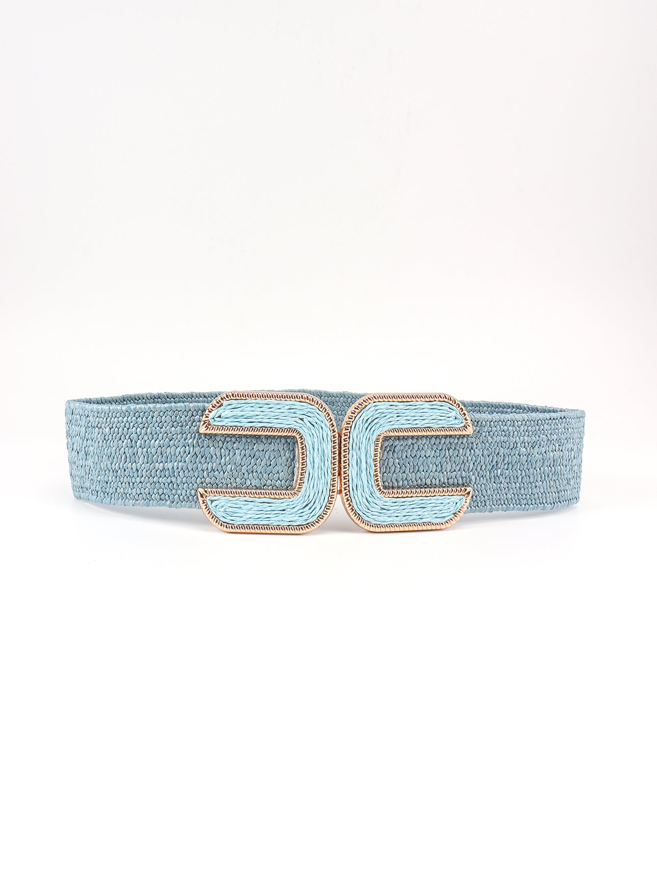 Wide Braid Belt - Light Blue / One Size