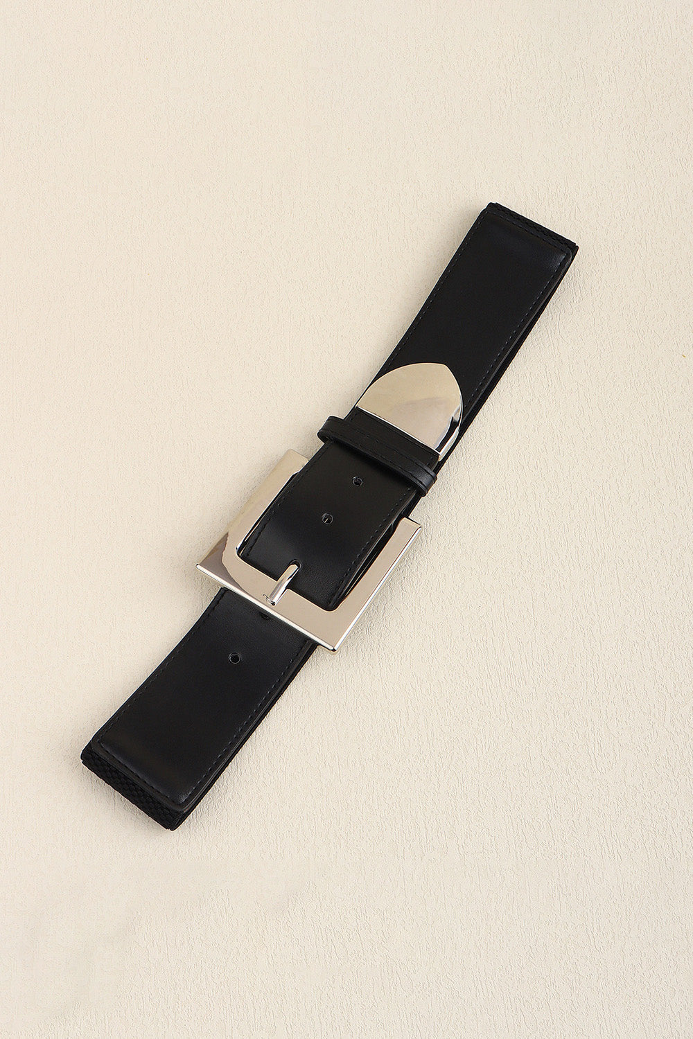 Zinc Alloy Buckle PU Leather Belt - Black / One Size