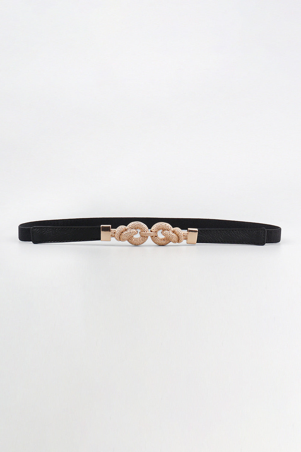 Zinc Alloy Buckle PU Leather Belt - Black / One Size