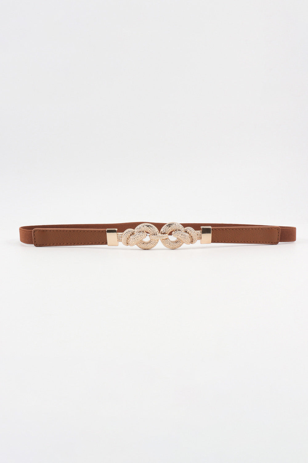 Zinc Alloy Buckle PU Leather Belt - Caramel / One Size