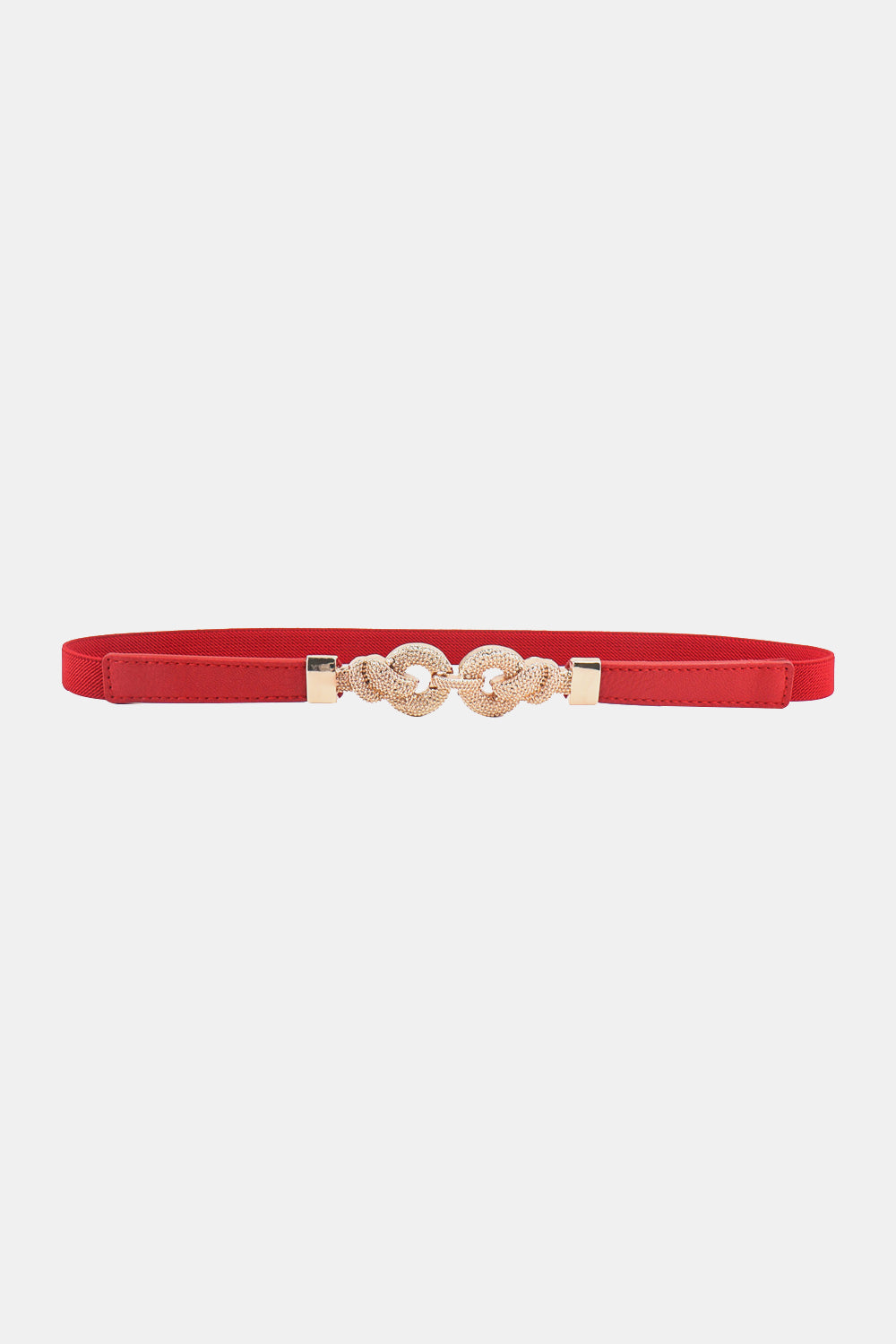 Zinc Alloy Buckle PU Leather Belt - Red / One Size