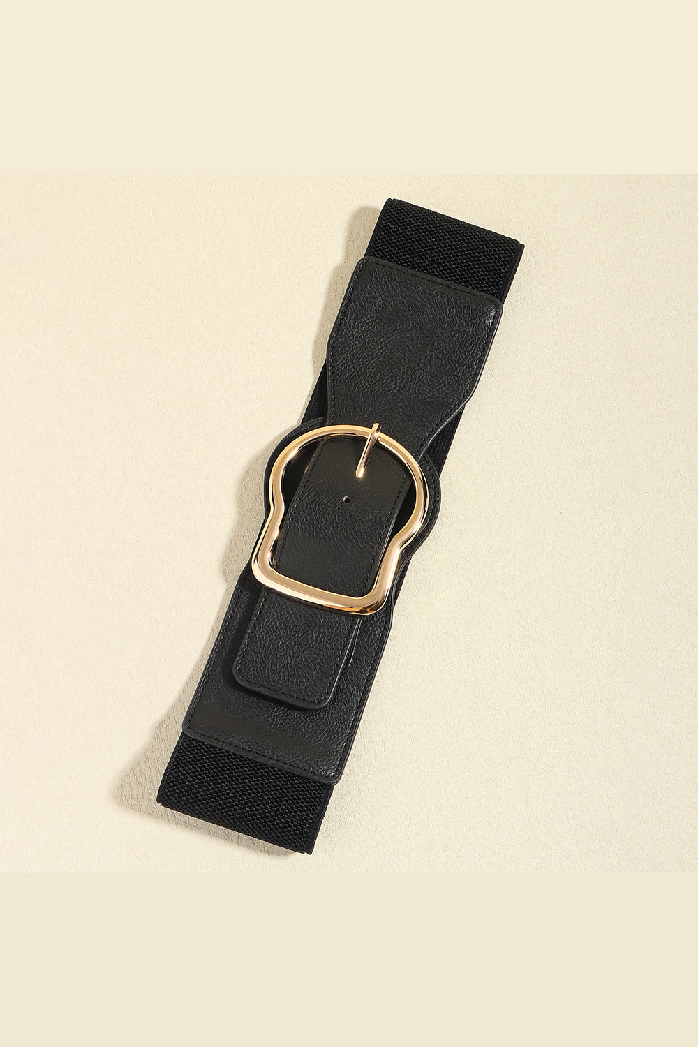 Zinc Alloy PU Leather Belt - Black / One Size