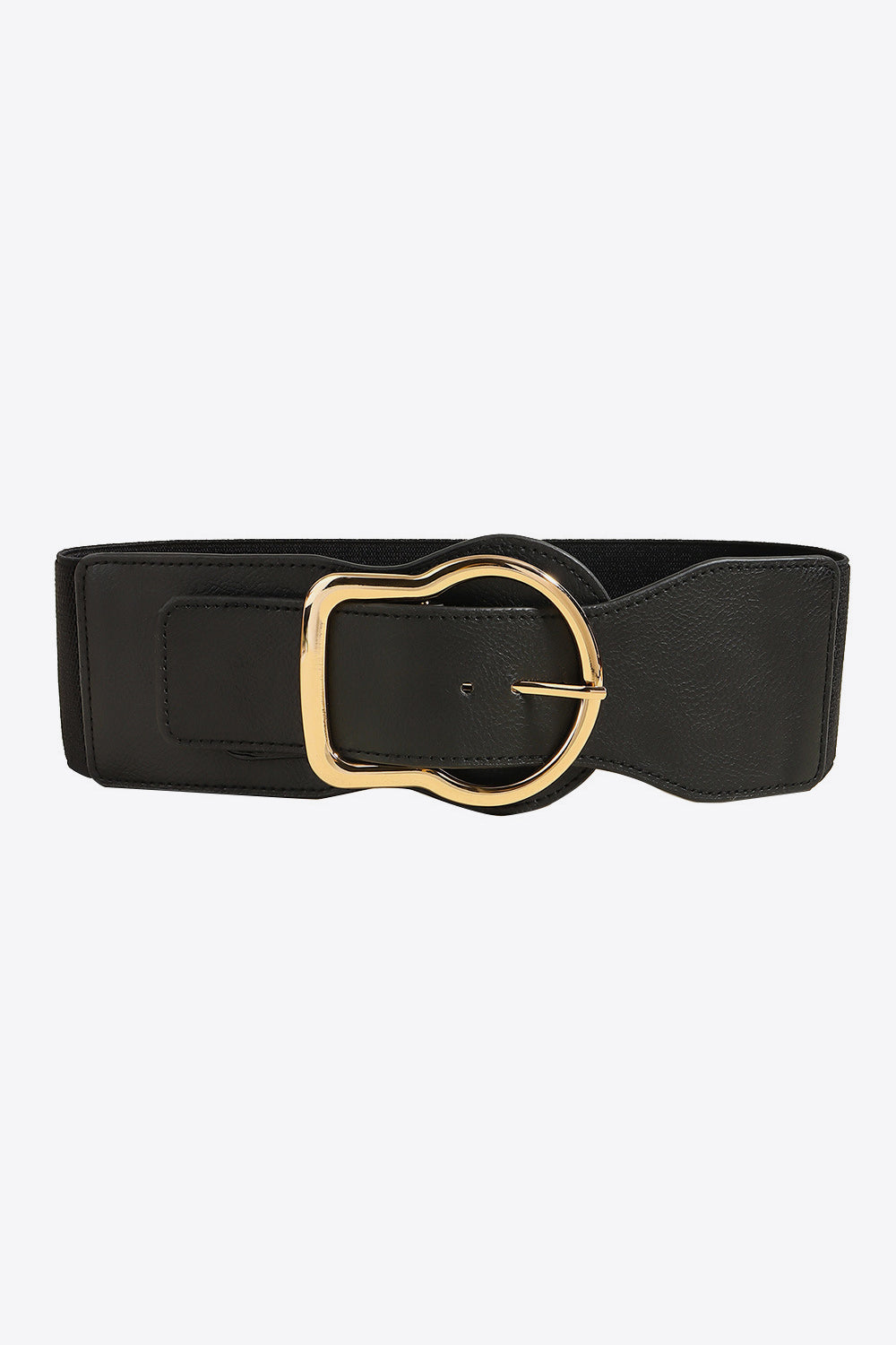 Zinc Alloy PU Leather Belt - Black / One Size