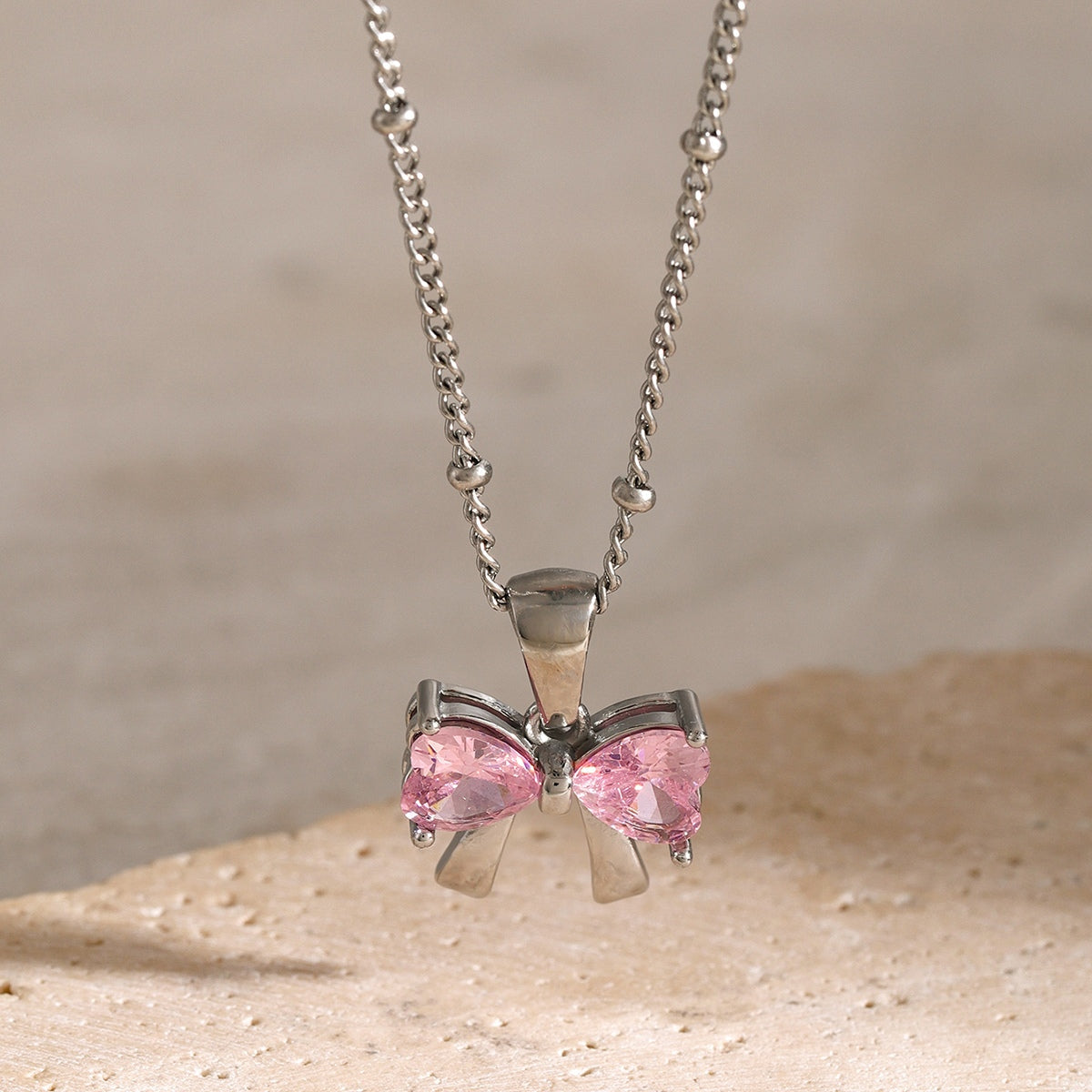 Zircon Bow Necklace